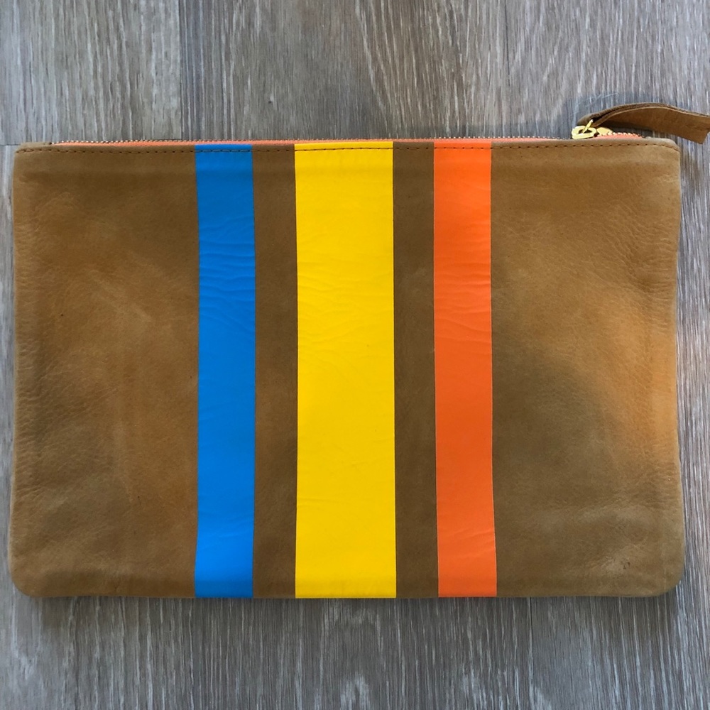 Clare Vivier camel leather clutch